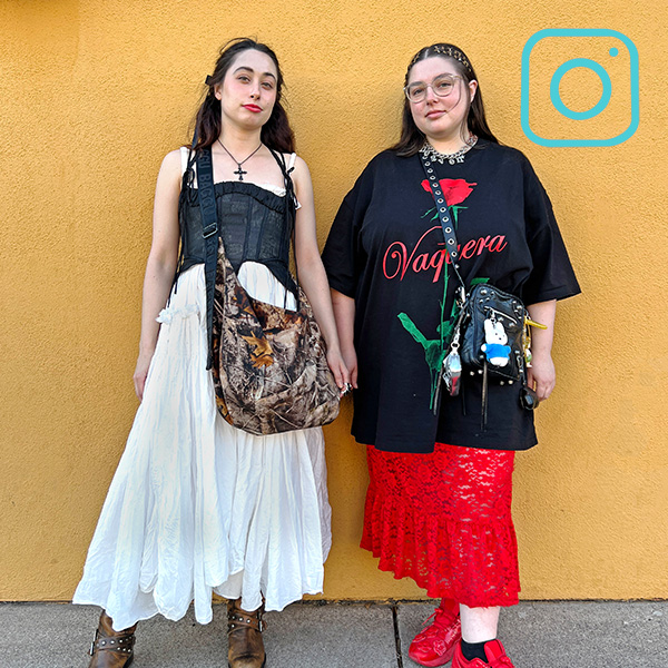 ig 2 2 people standing in front of yellow wall wearing skirts