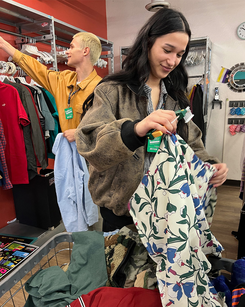 Natasha outside buffalo exchange store 